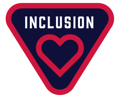 inclusion badge red blue